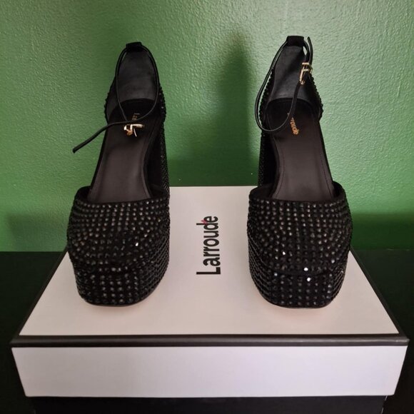 Larroude Ari Crystal Pump - Black Crystals - Picture 1 of 4